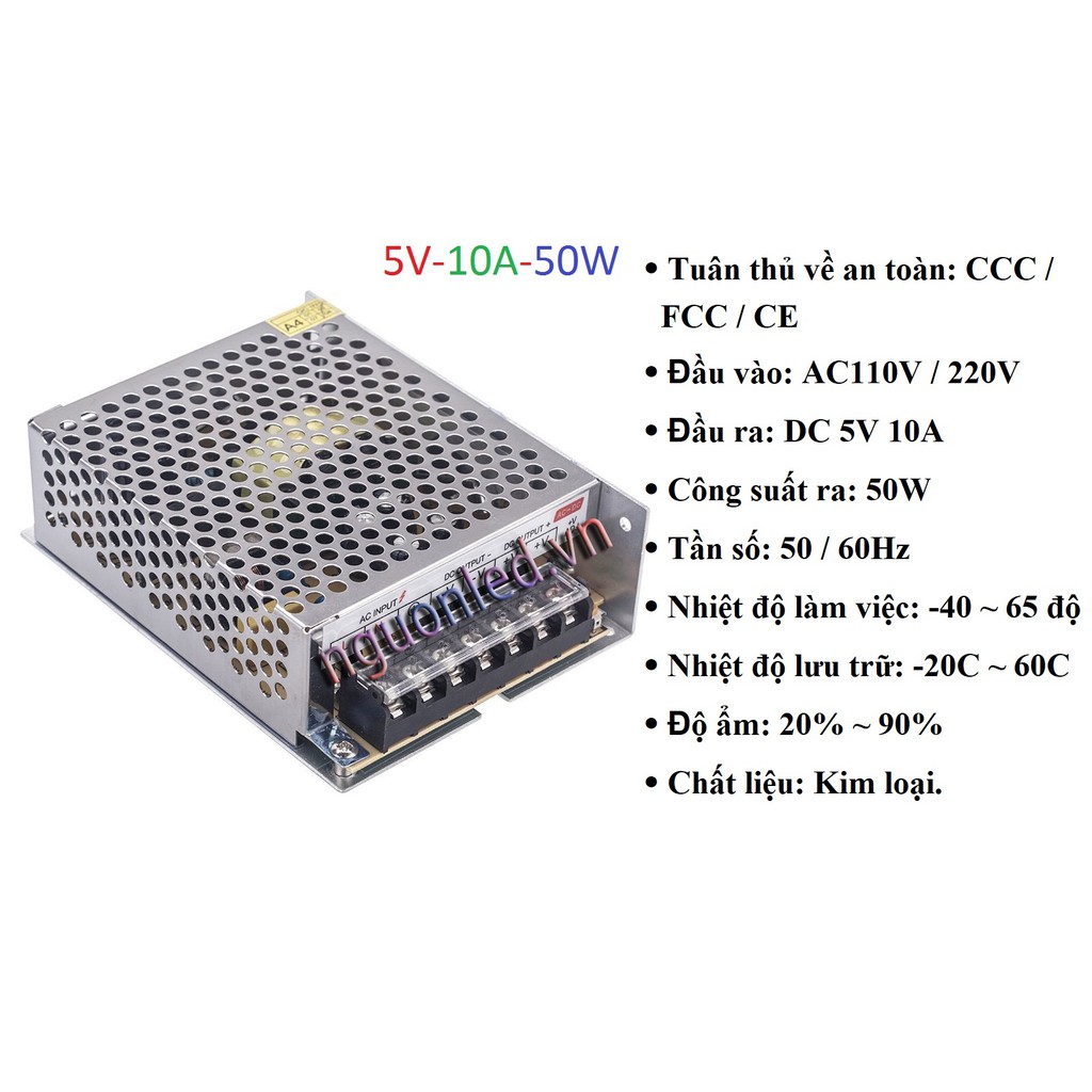 NGUỒN TỔ ONG 5V - 5A/10A/20A (25W/50W/100W) NÊN MUA,LOẠI TỐT GIÁ RẺ,BẢO HÀNH 12 THÁNG.