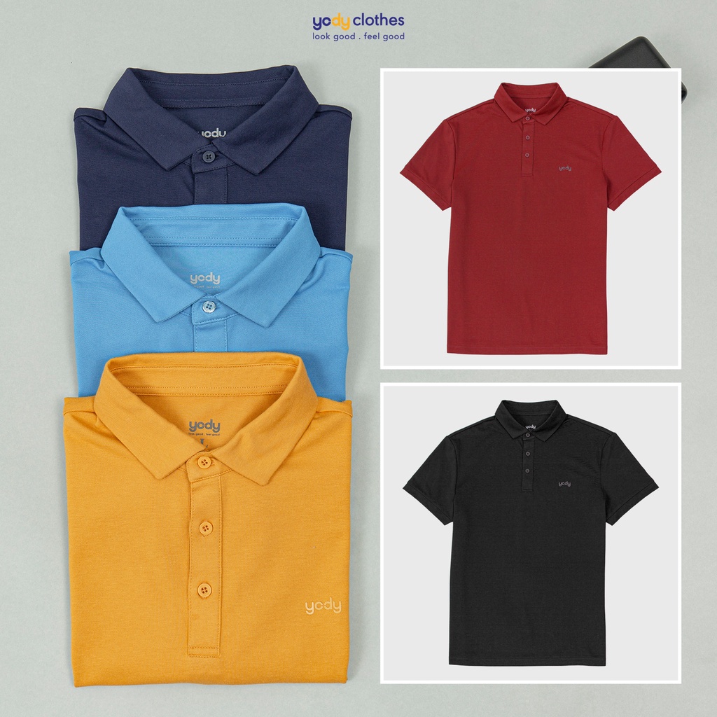 Combo 2 áo polo nam nữ YODY vải mắt chim mát mẻ, nhiều màu nhiều size APM5363 và APN5388