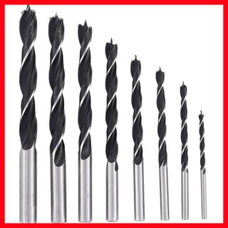 Bộ mũi khoan gỗ định tâm ngạnh xoắn dài 3 cạnh chân tròn đủ size 4/6/8/10mm