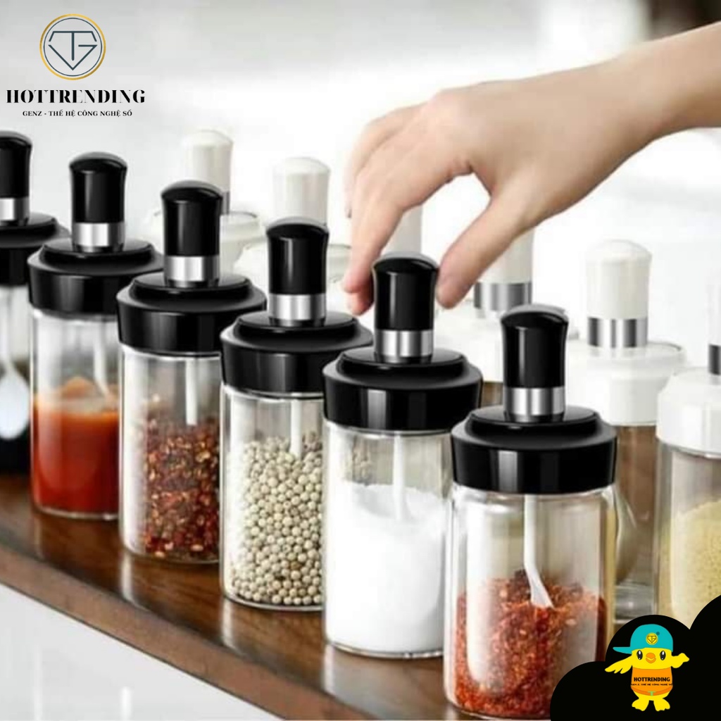 Combo 5 Hũ đựng gia vị có thìa thông minh