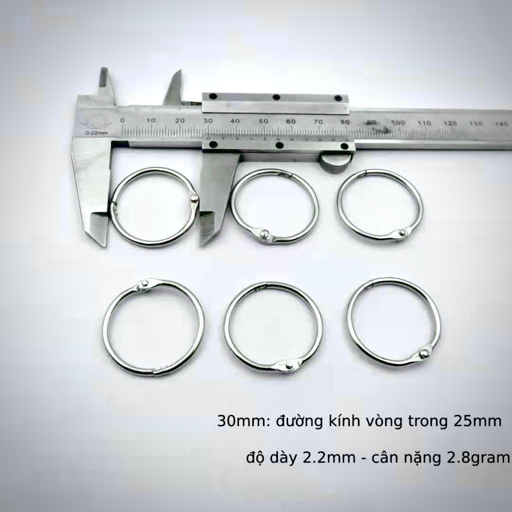 Khoen Tròn Inox Flashcard Đóng Gáy Sách,MESAU.KIDS  Album, Nhật Kí - Khoen Móc Vòng Còng Đóng Sổ, Sổ Tay