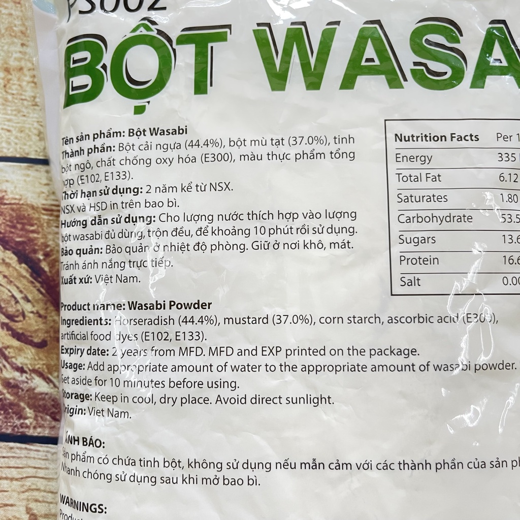 Bột Mù Tạt Wasabi xanh Marui gói 1KG | Ăn kèm sushi sashimi, trang trí món ăn