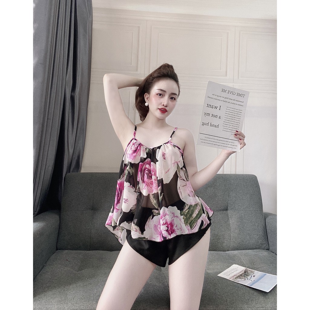 Đồ mặc nhà nữ đẹp, áo 2 dây mặc nhà kèm quần , chất vải đẹp, mát, ít nhăn, kiểu dáng gợi cảm, thu hút, phom dưới 58kg | BigBuy360 - bigbuy360.vn