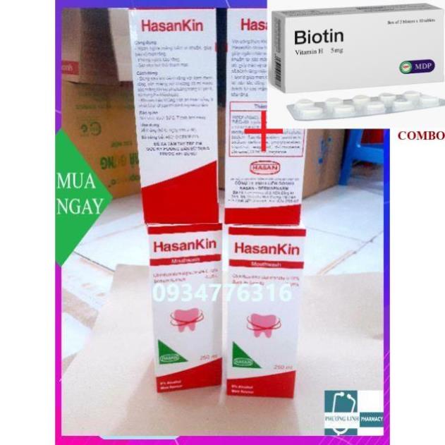 Combo Biotin 5mg+ Nước súc miệng HASANKIN 250ML