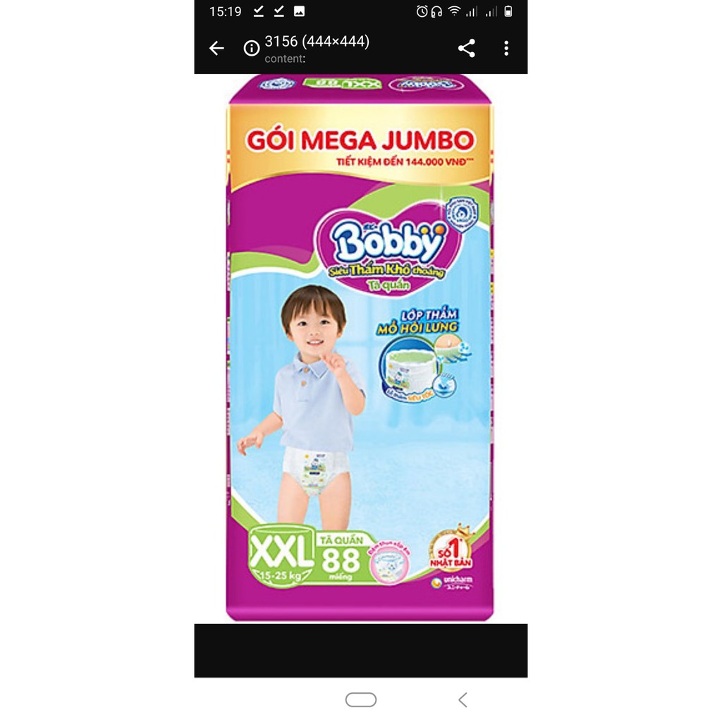 TÃ QUẦN BOBBY MEGA JUMBO M120, L108, XL102, XXL93/XL96/XXL88