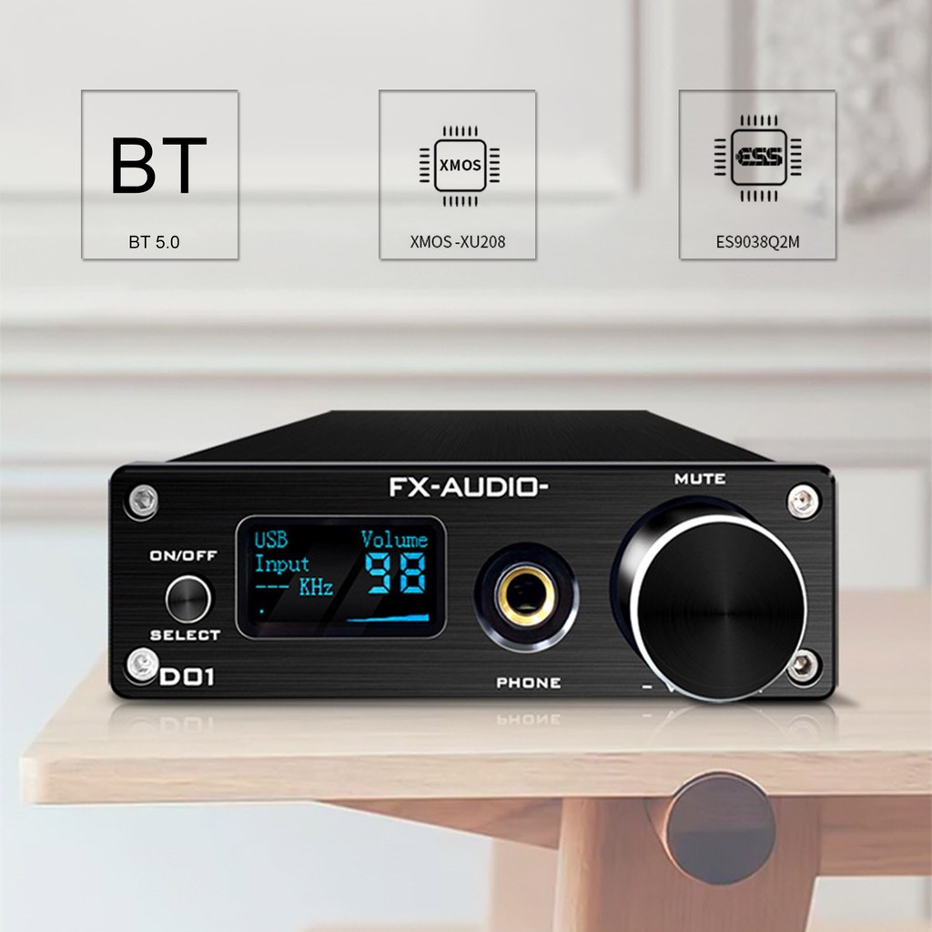 BỘ GIẢI MÃ CHỈNH ÂM KỸ THUẬT SỐ DAC FX AUDIO D01 BLUEOOTH 5.0 BẢN 2021