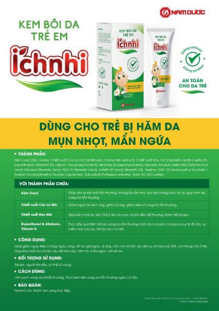 ✅(chính hãng) Kem bôi da Ích Nhi trị hăm da,mụn nhọ,mẫn ngứa