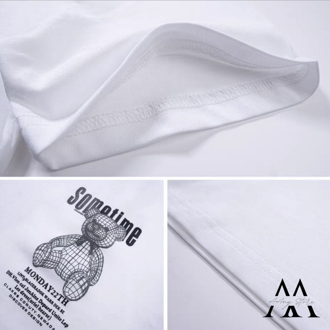 Áo thun nam nữ tay lỡ GẤU TRẮNG Basic - form rộng UNISEX - chất COTTON (ẢNH THẬT + VIDEO) - AG003