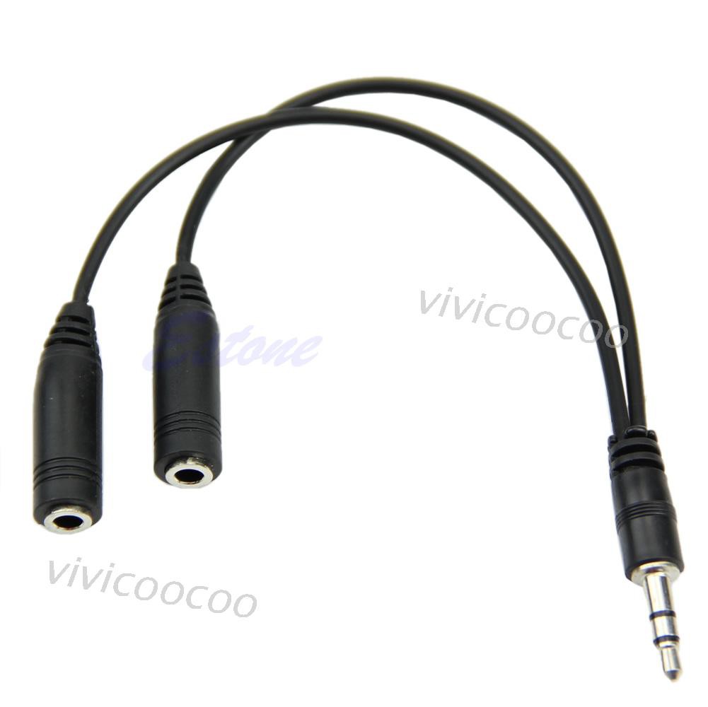 Cáp chia âm thanh 1 / 8 sang 2 cổng 3.5mm tiện dụng