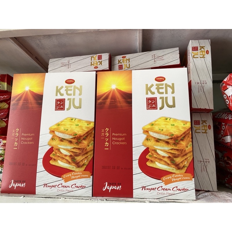 BÁNH QUY HÀNH KẸP KEM DẺO KENJU 310g hộp 20 cái