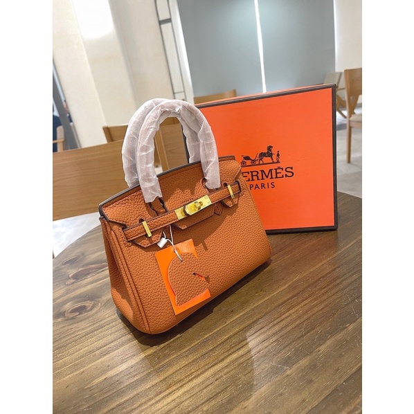 Túi H da sần sz20cm + tặng kèm khăn