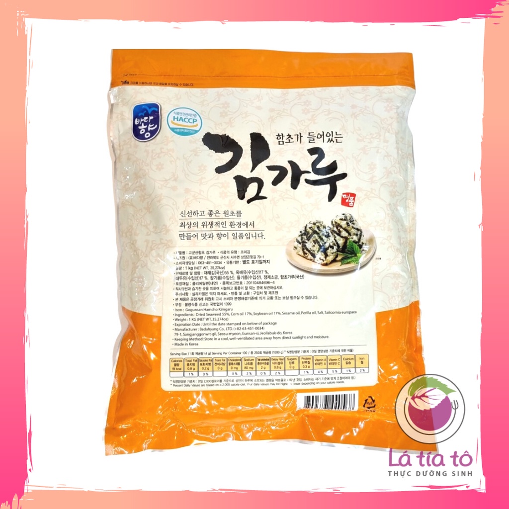 RONG BIỂN SỢI HÀN QUỐC 1KG SẤY KHÔ ĂN LIỀN