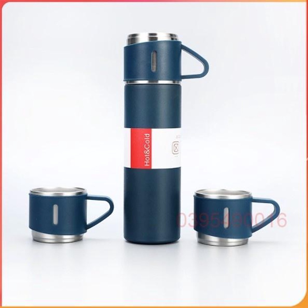 Bình Giữ Nhiệt Cao Cấp 500ML Lõi Inox Cao Cấp Tặng Kèm 2 Cốc FullBox Sang Trọng Có Thể Làm Qùa Tặng