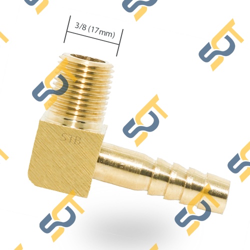 [NỐI ỐNG MỀM] Co G 1/4 (13) ren ngoài khớp nối ống nhựa đuôi chuột - Đồng (airline horse elbow connector) Cong Cút 90 độ