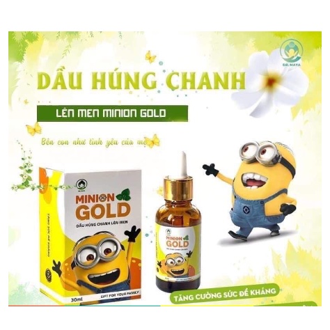 Dầu Húng Chanh Minion cho bé ho đờm, khò khè- Dầu húng chanh lên men minon - Dầu Húng chanh minion Gold