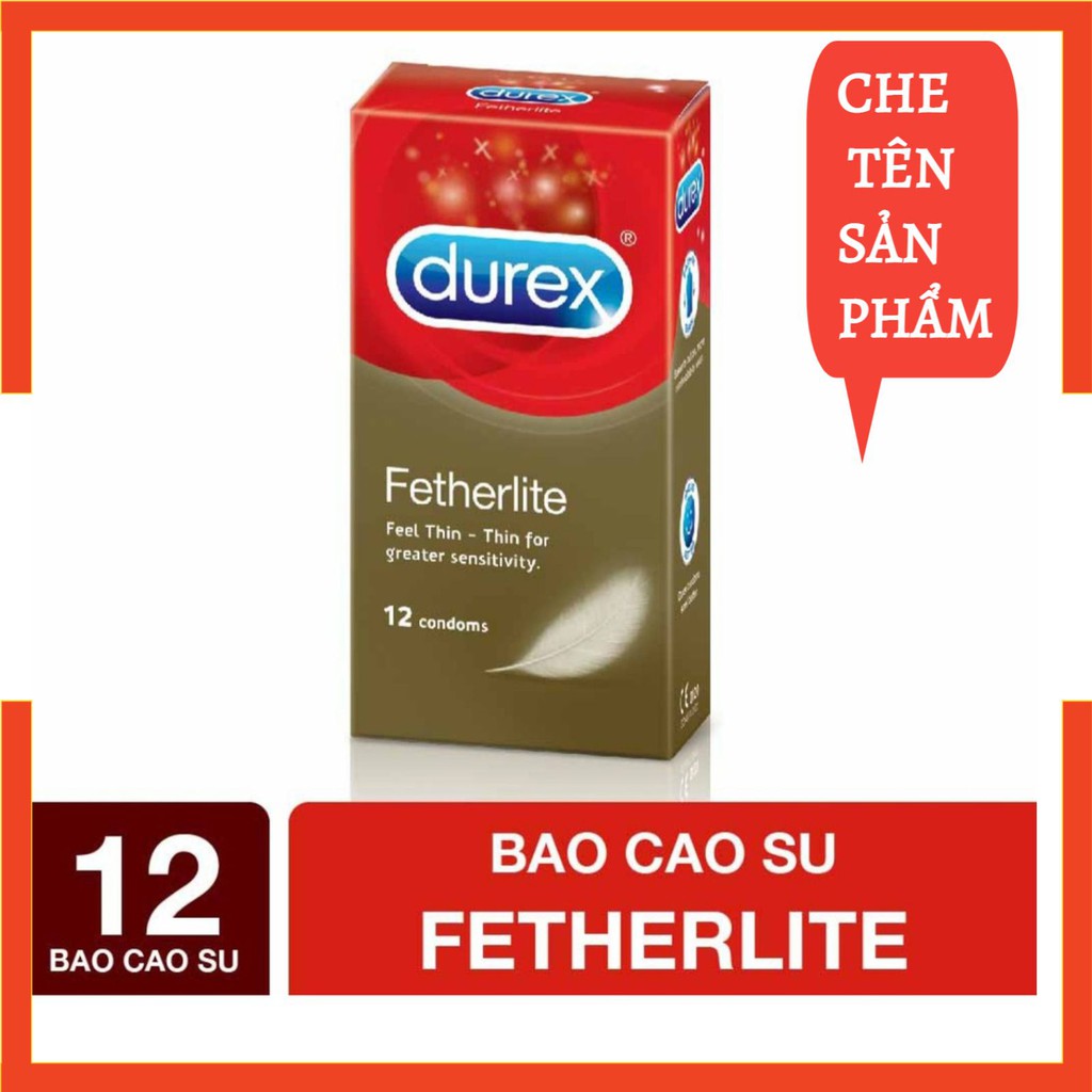 (Freeship 50K) Bao Cao Su Durex Fetherlite Siêu Mỏng 12 chiếc