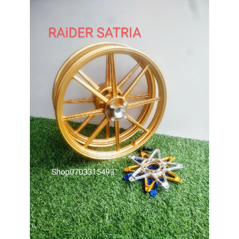 CẶP BÁNH MÂM 8 CÂY RAIDER SATRIA KÈM PAT ĐĨA NGÔI SAO GẮN NHƯ ZIN