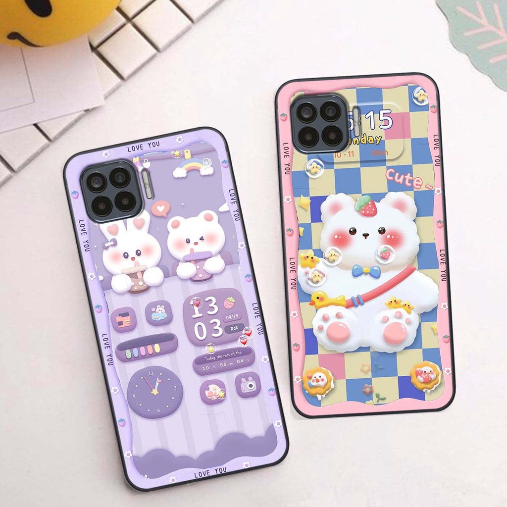 Ốp lưng Oppo A73 / A93 in hình gấu cute,bò sữa 3D cute dễ thương bảo vệ điện thoại.