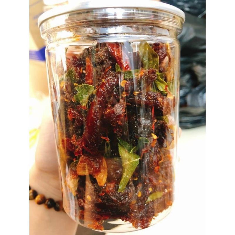 Khô bò Hồng Ngự đập lá chanh tỏi ớt cay cay