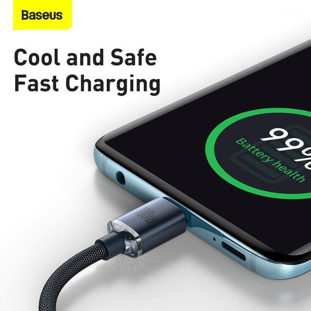 Cáp sạc siêu nhanh và truyễn số liệu USB-C Baseus Crystal Shine Series Fast Charging Type-C 100W QC4.0