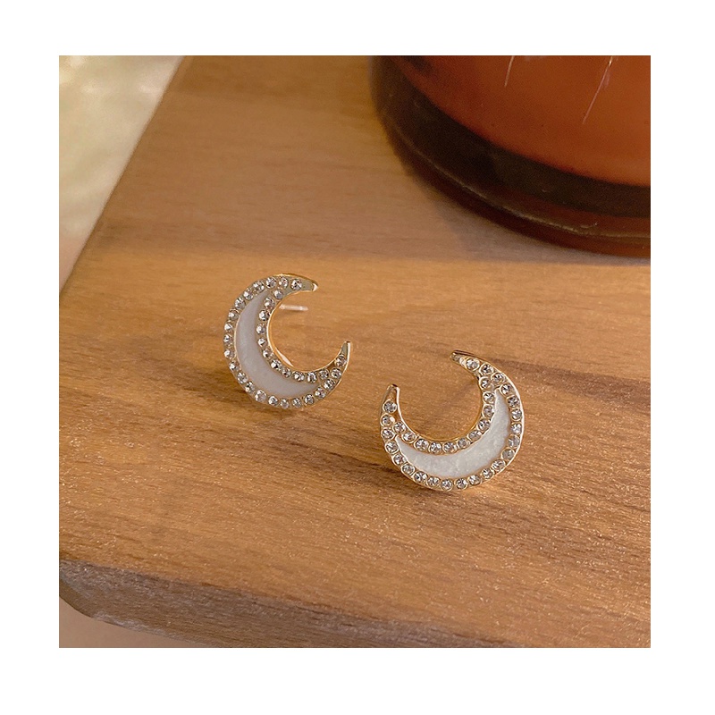 Khuyên tai hình mặt trăng phong cách Hàn Quốc dành cho nữ