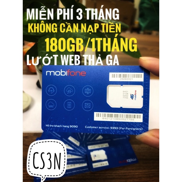 Sim mobifone 4G tốc độ cao 6gb/1ngày miễn phí sử dụng 6 tháng