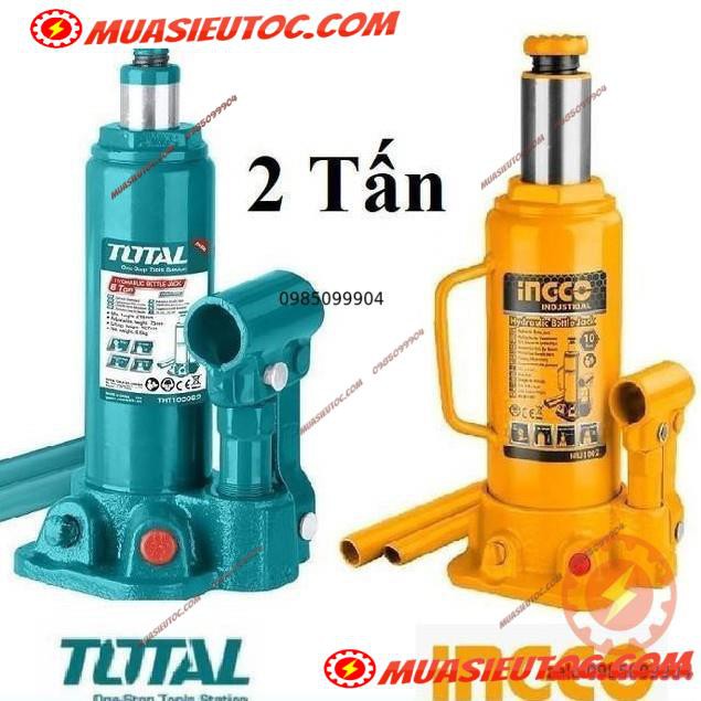 Con đội kích đội  thủy lực 2 tấn INGCO HBJ202 TOTAL THT109022 kích đội 2 tấn | 1 2 3 4 5 6 7 8 9 10 12 tấn