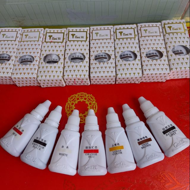 Mực  phun xăm.  Red , Dark brown,orangered,