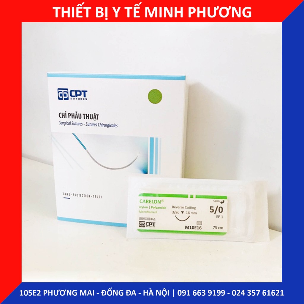 [Bán lẻ từng sợi] Chỉ phẫu thuật CPT CARELON Nylon số 2/0 3/0 4/0 5/0 6/0 7/0