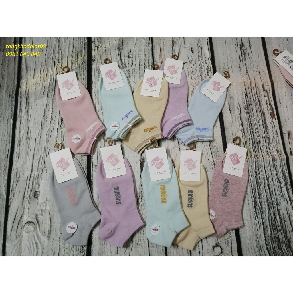 (RẺ VÔ ĐỊCH) 10 đôi tất cotton nữ cổ ngắn siêu đẹp