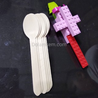 Thìa Gỗ Cao Cấp Dùng 1 Lần 16cm - Set 100c