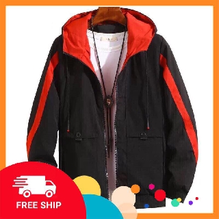 ÁO KHOÁC DÙ 2 LỚP Áo Khoác Nam Sọc Đỏ Cánh Tay Form Rộng 3 SIZE