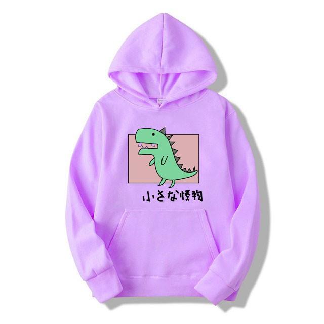 [Sale] Áo Hoodie Nam Nữ Mùa Đông Ấm Áp Chất Nỉ Mềm Mịn Không Nhăn, Không Xù In 3D Cartoon Khủng Long Chữ Nhật Xinh