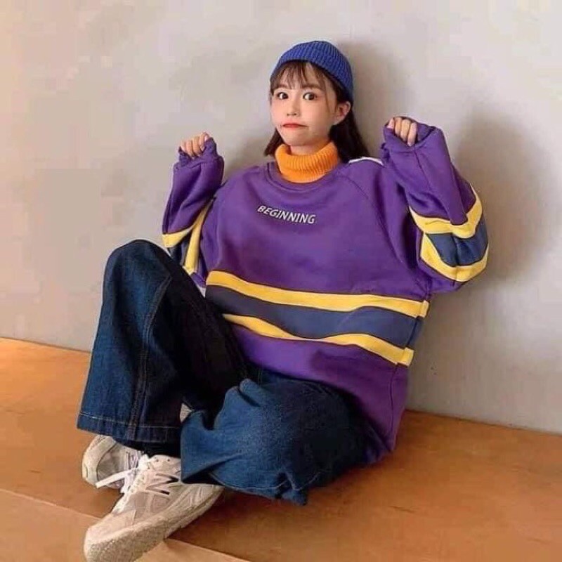 Áo swater phối sọc nỉ bông HANA65 | BigBuy360 - bigbuy360.vn