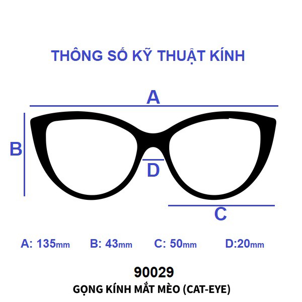 Gọng kính mắt mèo nhỏ xinh, dễ thương Elmee E90029, có cắt mắt cận | BigBuy360 - bigbuy360.vn