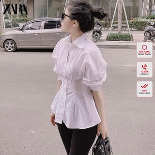 Áo sơ mi chiết eo nữ hàng zara tuồn xưởng 2022