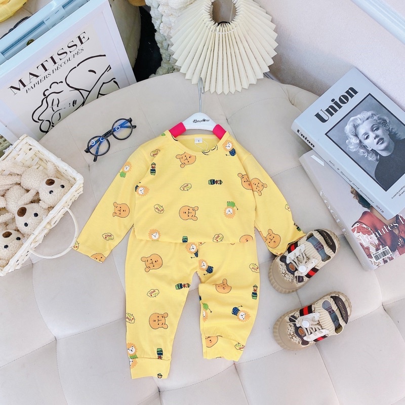 BỘ DÀI TAY THUN LẠNH MINKYMOM THU ĐÔNG CHO BÉ