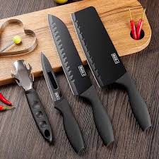 BỘ DAO 5 MÓN BUCK BLACK CAO CẤP THÉP KHÔNG GỈ