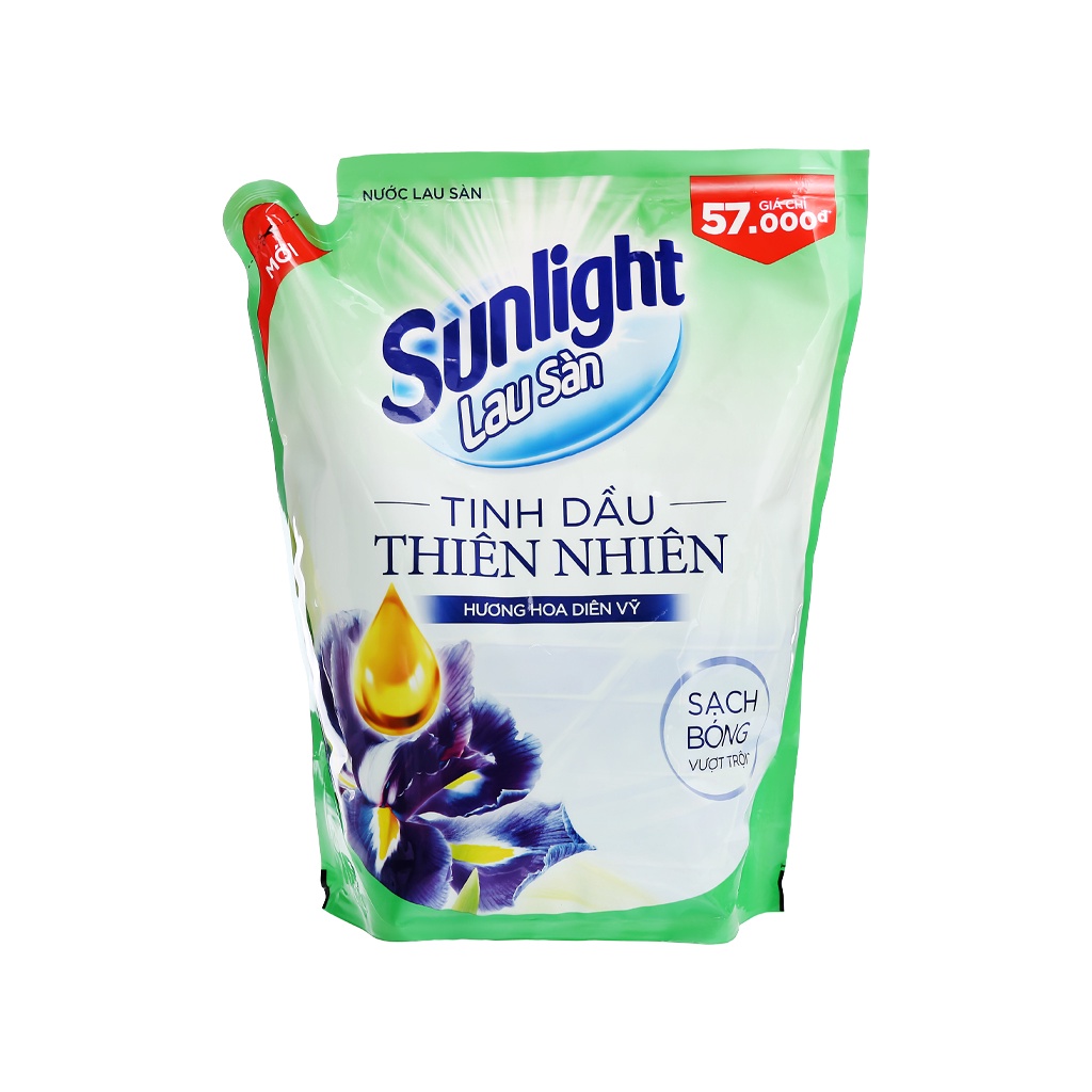 Nước lau sàn nhà Sunlight hương hoa diên vỹ túi 2.6kg