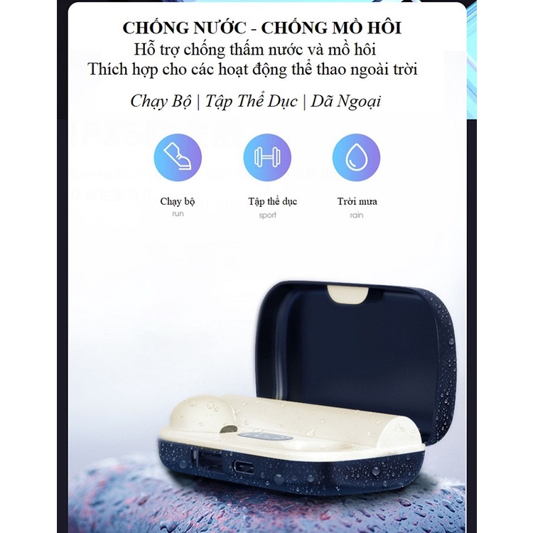 Tai Nghe Nhét Tai Bluetooth Huqu X6DS - Kiêm Sạc Dự Phòng Cho Điện Thoại Pin 2000mAh