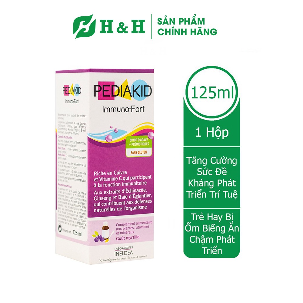 Siro PEDIAKID IMMUNO FORT giúp trẻ ăn ngon miệng, phát triển trí thông minh và tăng sức khỏe hệ miễn dịch - 125ml