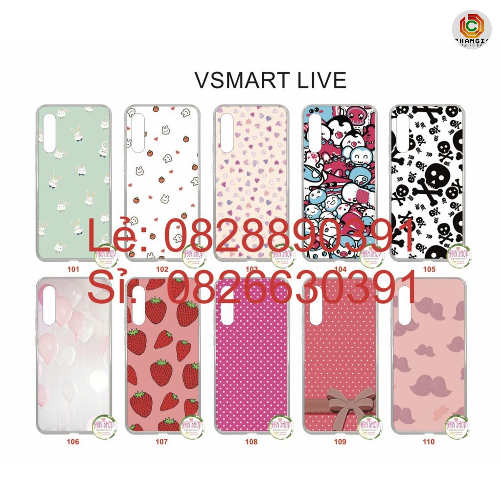Ốp lưng Vsmart Live mẫu hình đẹp chấm bi (P1)