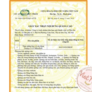 DẦU CÁ OMEGA 3-6-9 MIRROLLA 100V