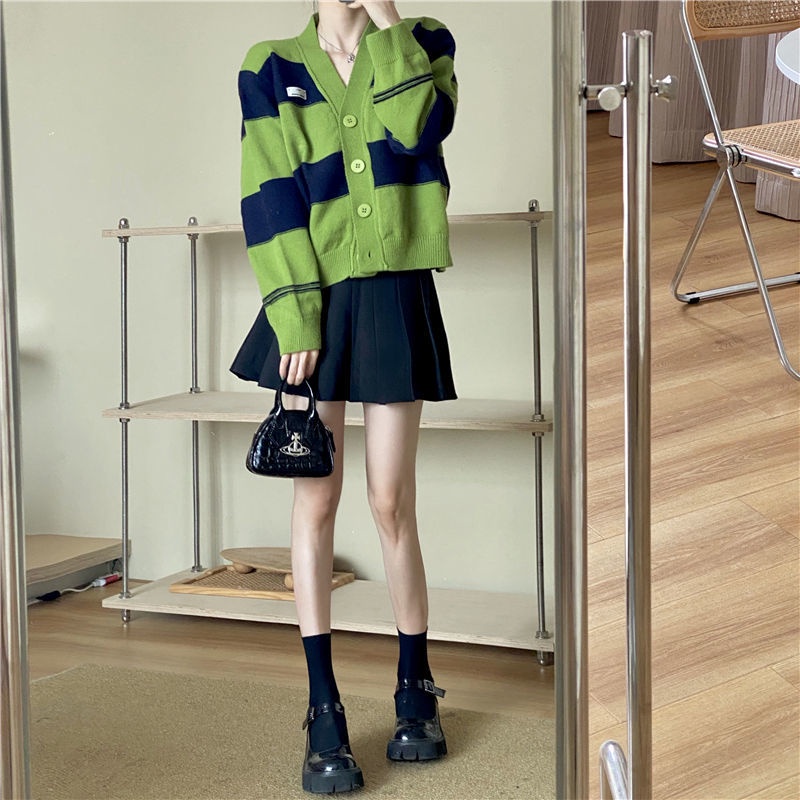 Áo Khoác Len Cardigan Cổ Chữ V Phong Cách Pháp Thời Trang Mùa Đông 2022 Mới