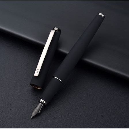 Bút đài phun nước màu đen mờ Hongdian Extra Fine Nib, Dòng chiến binh 517D, Thiết kế cổ điển với bộ chuyển đổi và hộp quà kim loại
