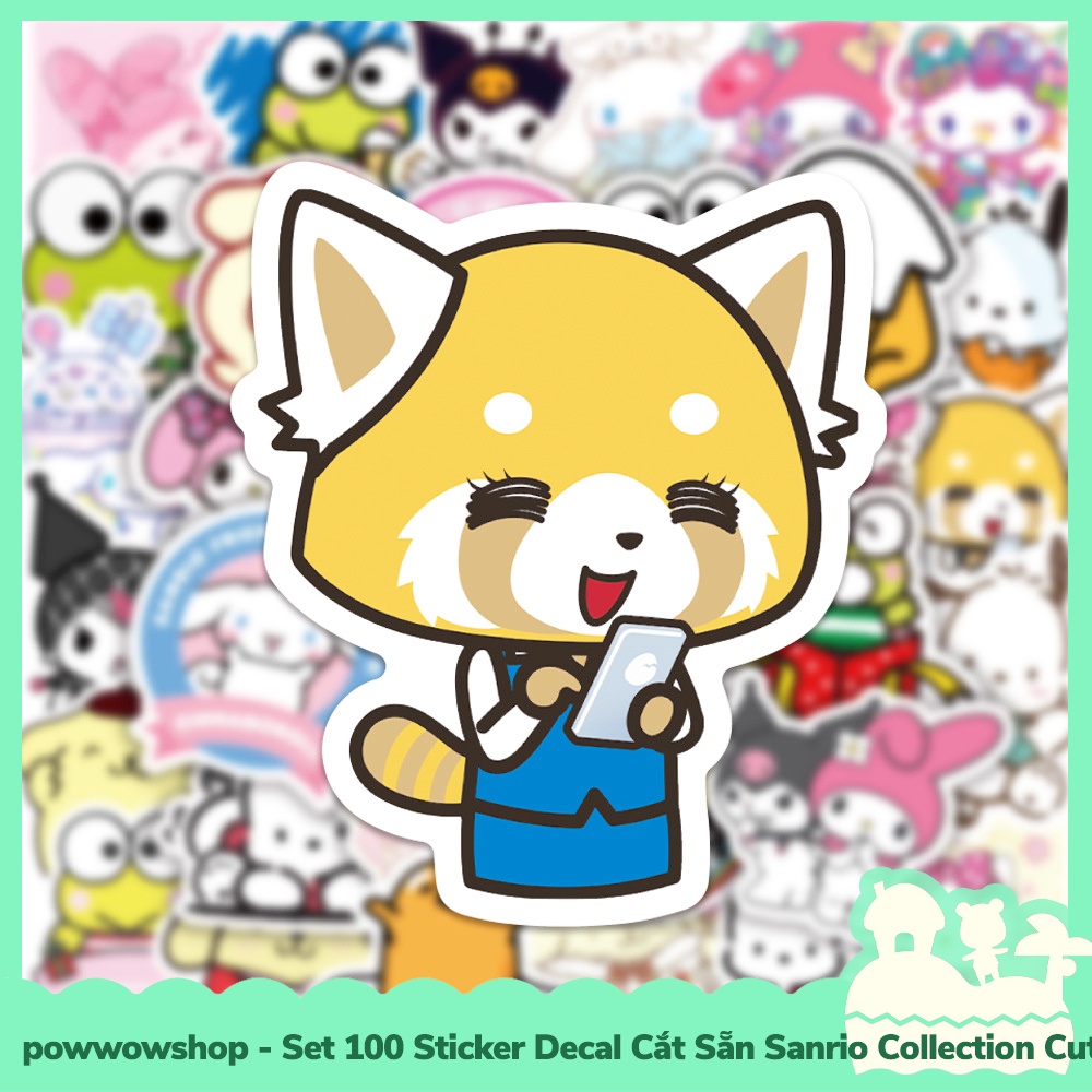 Hình ảnh [Sẵn VN - Hỏa Tốc] Set 100 Sticker Mini Decal Dán Trang Trí Vật Dụng Mẫu Sanrio Family Collection Cute Days #5