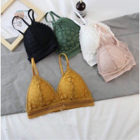 ÁO LÓT-Bra ren hoa cúc không gọng có đệm Cao cấp 7338