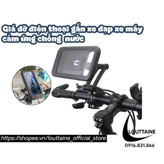 Giá đỡ điện thoại gắn xe đạp xe máy cảm ứng chống thấm nước xoay nhiều góc độ, kẹp điện thoại gắn ghi đông tiện lợi