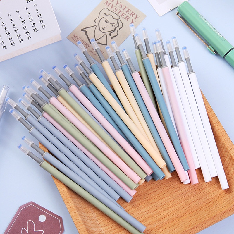 Set 10 Ruột Bút Mực Gel Cỡ Lớn 0.5 Ngòi Màu Sắc Ngọt Ngào Tiện Dụng