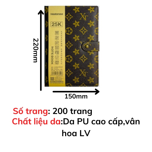 Sổ tay ghi chép bìa da vân hoa A5 Heeton A25496